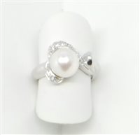 Anello Lorenza Gioielli Donna Perle in Oro Diamante 0.15 Ct AN11-13 - AN11-13